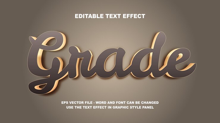 Vector editable text effect grade 3d vector template