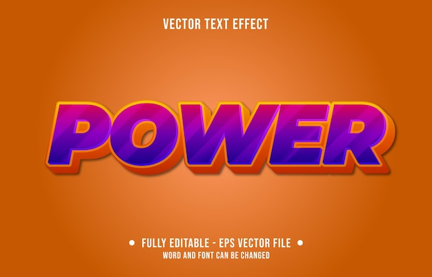 editable text effect gradient color style power