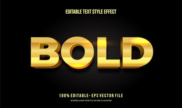 Vector editable text effect gradient shiny glowing gold color text style effect editable fonts vector