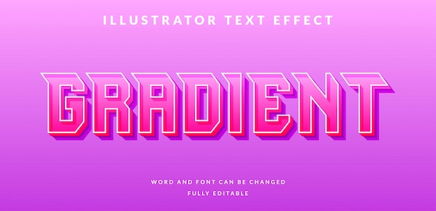 Editable text effect. gradient text style