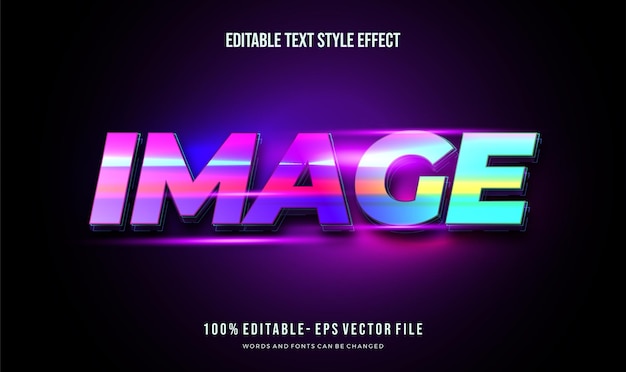 Vettore effetto di testo modificabile gradiente colore brillante vibrante effetto di stile di testo file vettoriali di font modificabili