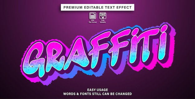 Editable text effect graffiti