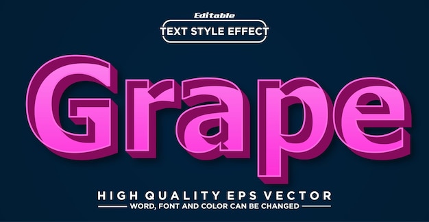 Editable text effect Grape theme style