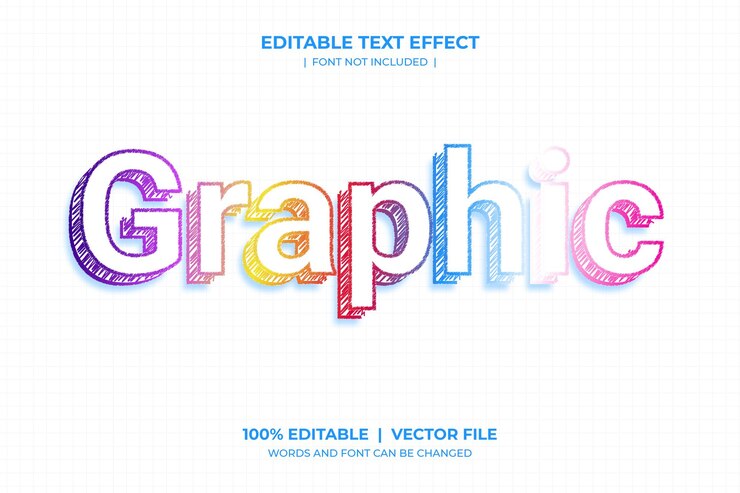 Vector editable text effect graphic text