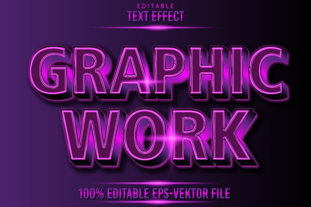 Editable text effect graphic work 3d gradient style