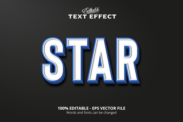 Editable text effect Gray background Star text effect