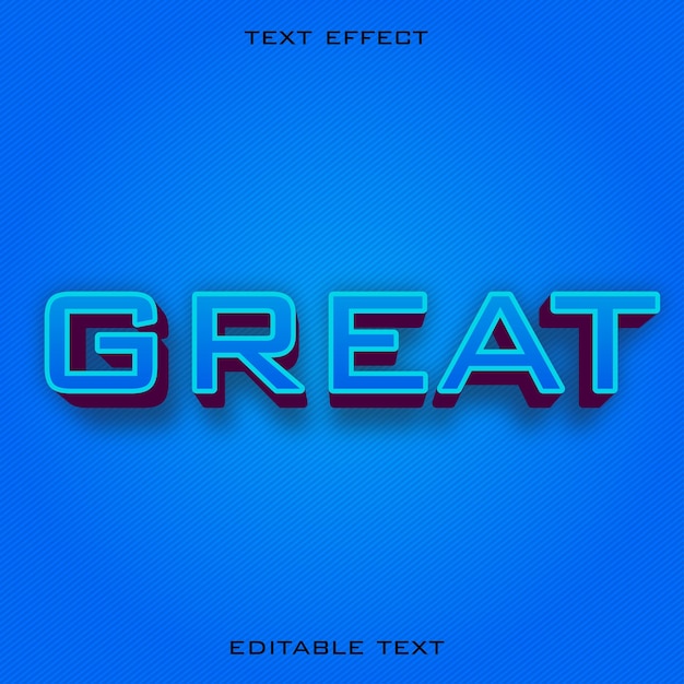 Vector editable text effect great blue c or