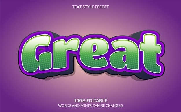 Editable text effect great text style