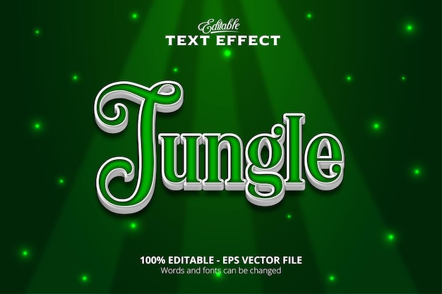 Editable text effect Green background Jungle text