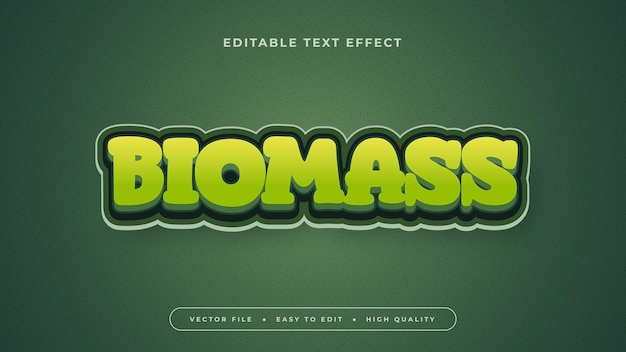 Editable text effect Green biomass text