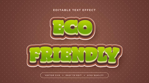 Editable text effect Green eco friendly text