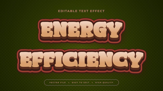 Эффект редактируемого текста Зеленый текст энергоэффективности