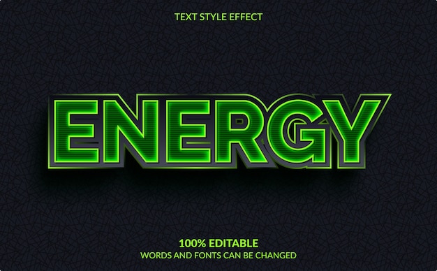 Editable Text Effect, Green Energy Text Style