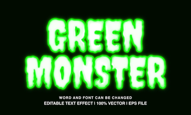 editable text effect green lantern neon typeface