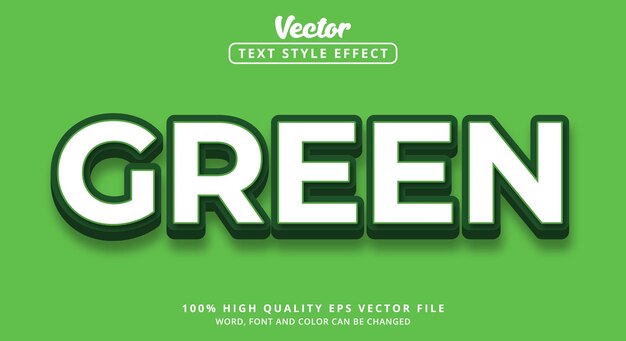 Editable text effect Green text with modern style and layered style