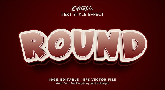 Editable text effect, Ground text on brown color style