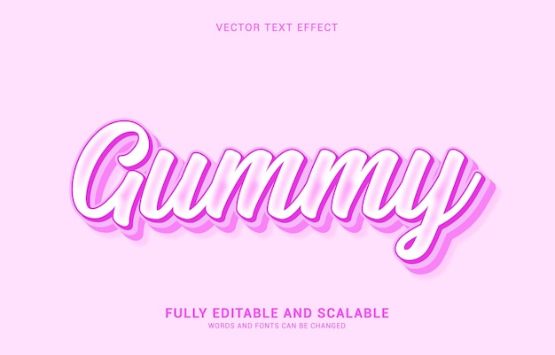 Редактируемый текстовый эффект стиль gummy можно использовать для создания заголовка