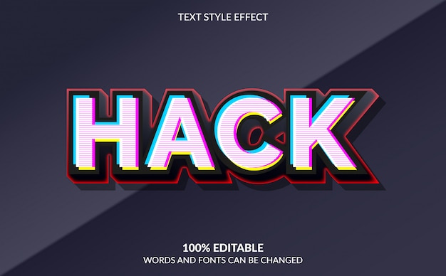 Editable Text Effect, Hack Text Style