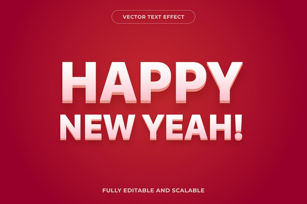 Editable text effect Happy new yeah