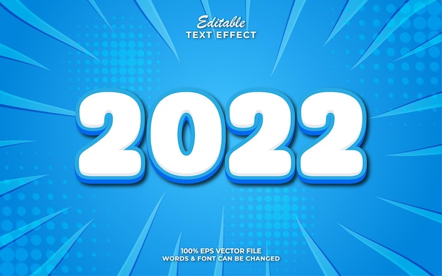editable text effect happy new year 2022 text style