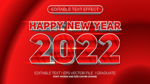 Editable Text Effect Happy New Year 2022