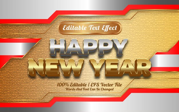 Editable text effect happy new year golden themed