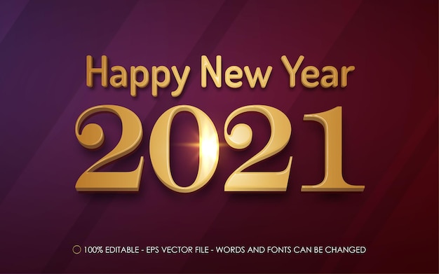 Editable text effect, happy new year  style illustrations