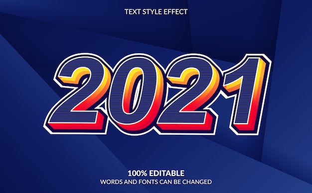 Vector editable text effect happy new year with abstract background