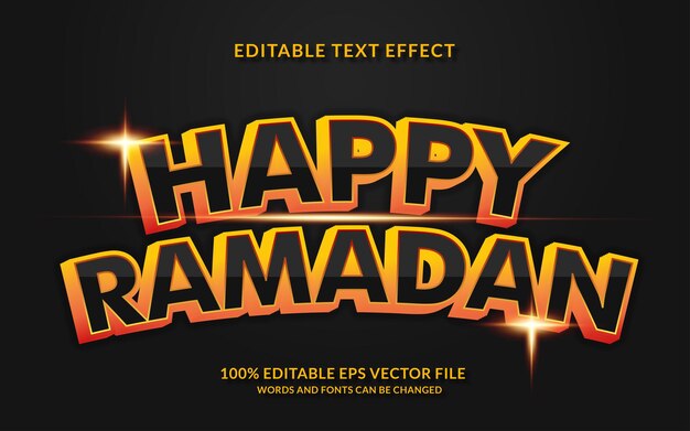 Editable text effect  happy ramadan text style