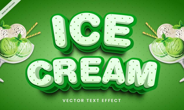 Editable text effect in healthy ice cream style