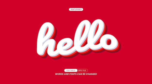 Vector editable text effect - hello slogan with background