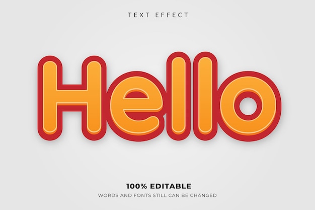 editable text effect hello style illustrations