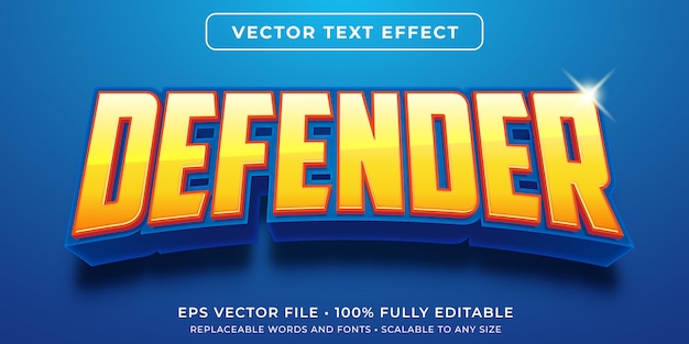 Editable text effect - hero defender game style