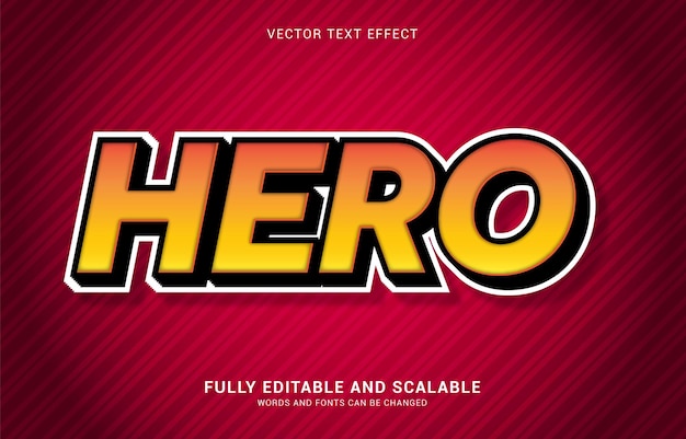 Editable text effect Hero style can be use to make Title