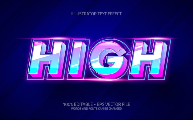 Editable text effect, high style illustrations