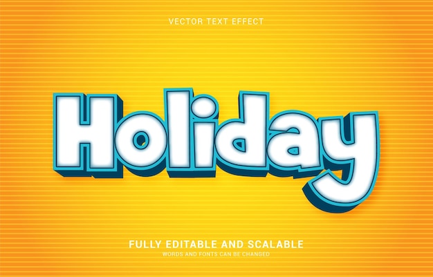 Editable text effect Holiday style