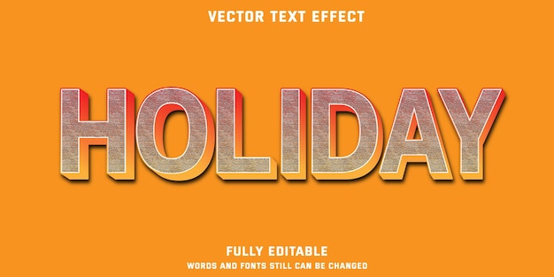 Editable text effect holiday text style