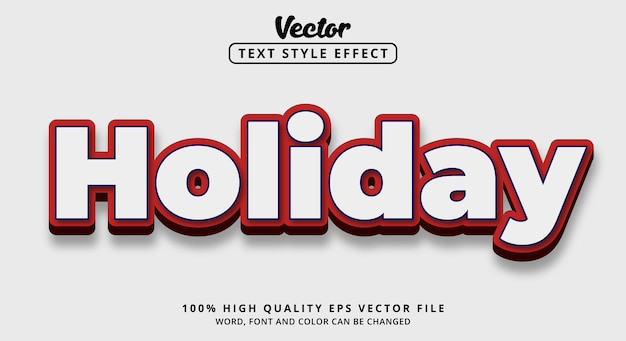 Editable text effect, Holiday text with modern style