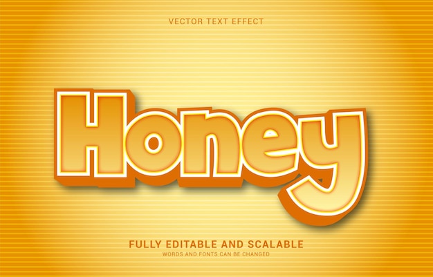 Vector editable text effect honey style