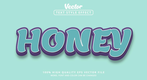 Editable text effect, Honey text with modern style