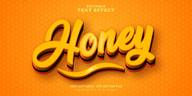 Editable text effect honey text