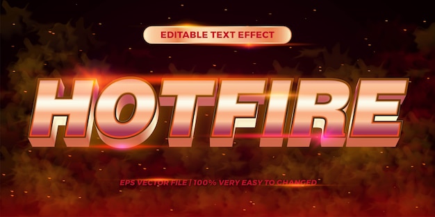 Editable text effect - hot fire words text style  metal red gold color concept smoke background