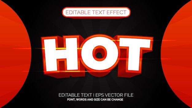 Vector editable text effect hot