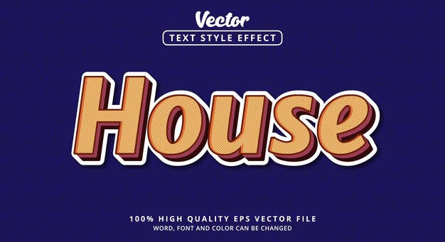 Editable text effect, House text on modern soft light color style