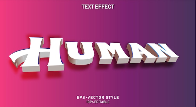 Vector editable text effect human text on background style template