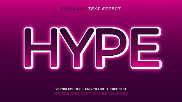 Editable text effect hype purple style