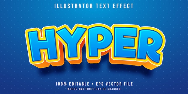 Editable text effect - hyper kid style