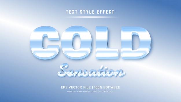 Editable text effect. ice cold style text effect