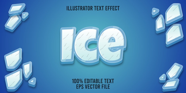 Vettore effetto testo modificabile ghiaccio