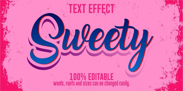 Vector editable text effect in illustrator. sweety text effect.
